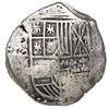 Image 1 : Potosi, Bolivia, cob 4 reales, 161(7)M, date at 1-2 o'clock, very rare mule with P-Q-M to left of sh