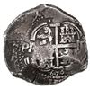 Image 2 : Potosi, Bolivia, cob 8 reales, 1658E, pomegranate above cross, quadrants of cross transposed (very r