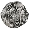 Image 1 : Potosi, Bolivia, cob 8 reales, 1658E, pomegranate above cross.