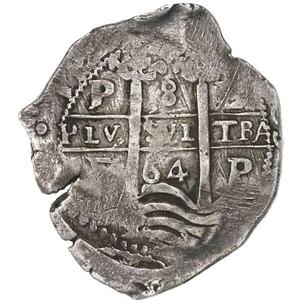 Potosi, Bolivia, cob 8 reales, 1664E.