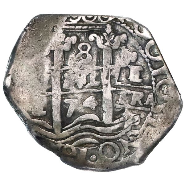 Potosi, Bolivia, cob 8 reales, 1674E.