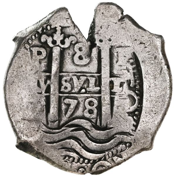 Potosi, Bolivia, cob 8 reales, 1678E.