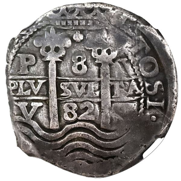 Potosi, Bolivia, cob 8 reales, 1682V, NGC VF 30.