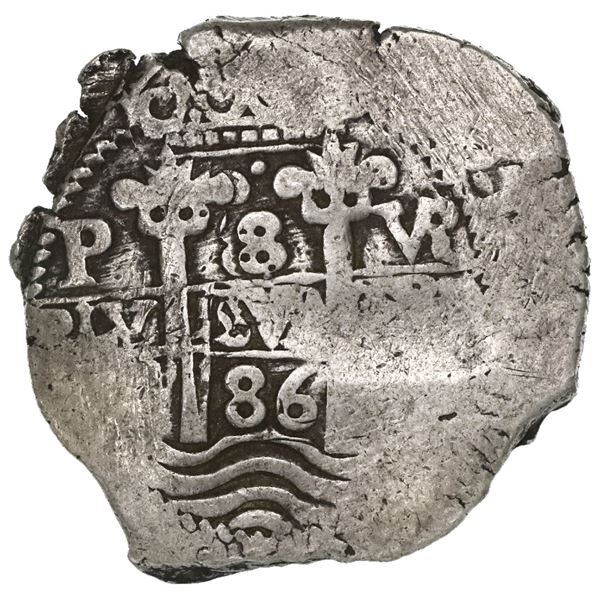 Potosi, Bolivia, cob 8 reales, 1686VR.