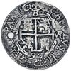 Image 2 : Potosi, Bolivia, cob 8 reales Royal (galano), 1690VR, NGC XF details / holed.
