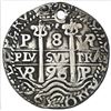 Image 1 : Potosi, Bolivia, cob 8 reales Royal (galano), 1696VR, NGC VF details / holed, finest and only exampl