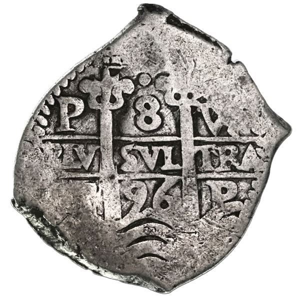 Potosi, Bolivia, cob 8 reales, 1696VR.