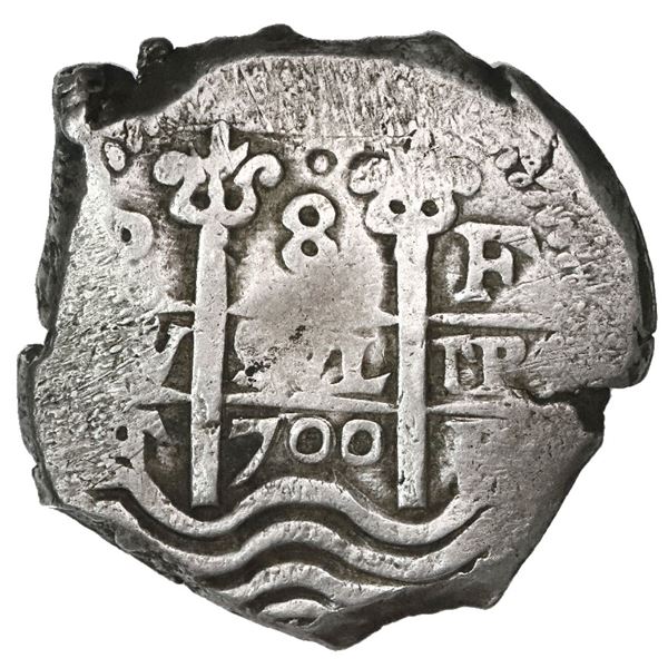 Potosi, Bolivia, cob 8 reales, 1700F.