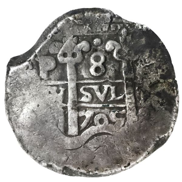 Potosi, Bolivia, cob 8 reales, 1705Y, NGC VF 20, finest and only example in NGC census.