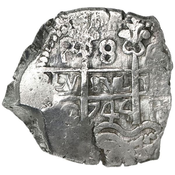 Potosi, Bolivia, cob 8 reales, 1744C.