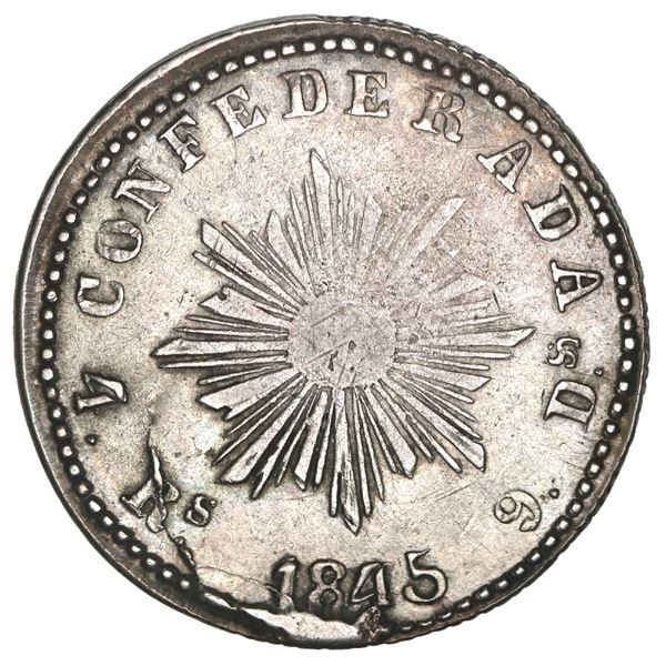 Cordoba, Argentina, 4 reales, 1845, with portcullis, NGC VF 30, finest and only straight-graded exam