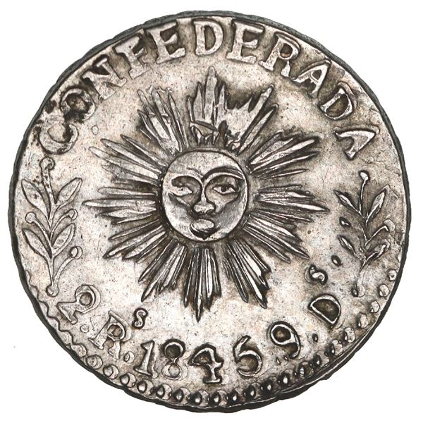 Cordoba, Argentina, 2 reales, 1845, NGC AU 55, finest and only example in NGC census, ex-O'Brien.