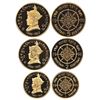 Image 1 : Set of three Bhutan gold proof 5, 2, and 1 sertums, 1966, Jigme Wangchuk, 40th anniversary of access