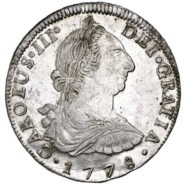 Potosi, Bolivia, bust 8 reales, Charles III, 1778PR, NGC MS 61.