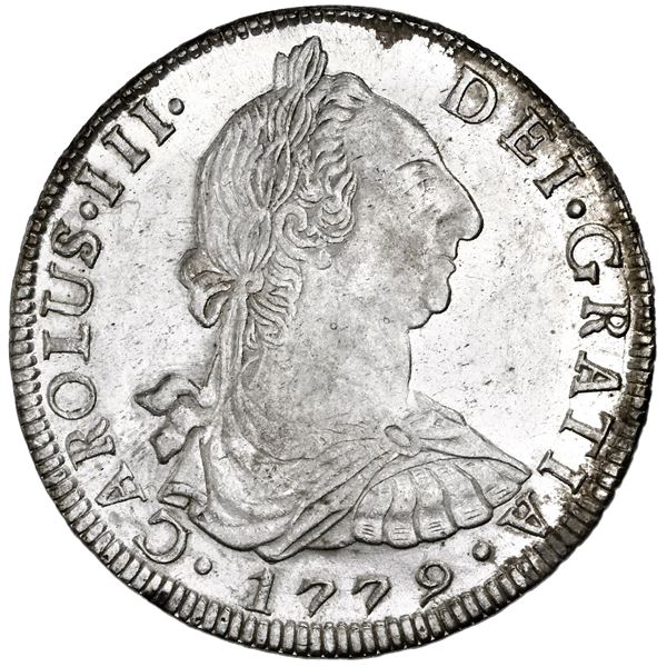 Potosi, Bolivia, bust 8 reales, Charles III, 1779PR, NGC MS 62.