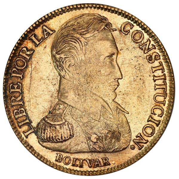 Potosi, Bolivia, gold 8 scudos, 1834LM, PCGS AU53.