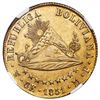 Image 2 : Potosi, Bolivia, gold 8 scudos, 1851MF, NGC AU 55.