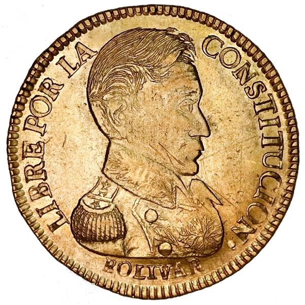 Potosi, Bolivia, gold 4 scudos, 1834LM, rare.