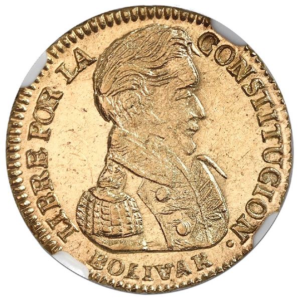 Potosi, Bolivia, gold 1 scudo, 1832JL, NGC MS 62.