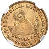Image 2 : Potosi, Bolivia, gold 1 scudo, 1855MJ, NGC AU 55, ex-Newman.