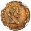 Image 1 : Potosi, Bolivia, gold 1/2 scudo, 1844R, medal axis, NGC AU 55, ex-Newman.
