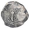 Image 2 : Brazil, 600 reis, crowned-600 countermark (1663) on a Potosi, Bolivia, cob 8 reales, 1652E post-tran