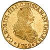 Image 1 : Santiago, Chile, gold bust 8 escudos, Charles III (bust of Ferdinand VI), 1762J.
