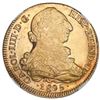 Image 1 : Santiago, Chile, gold bust 8 escudos, Charles IV (bust of Charles III), 1805FJ, NGC MS 62, finest kn
