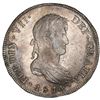 Image 1 : Santiago, Chile, bust 8 reales, Ferdinand VII, 1814FJ, NGC AU 55.