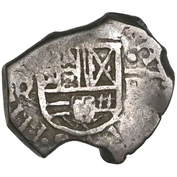 Bogota, Colombia, cob 1 real, Philip IV, assayer R below denomination I to right (no dot in between)