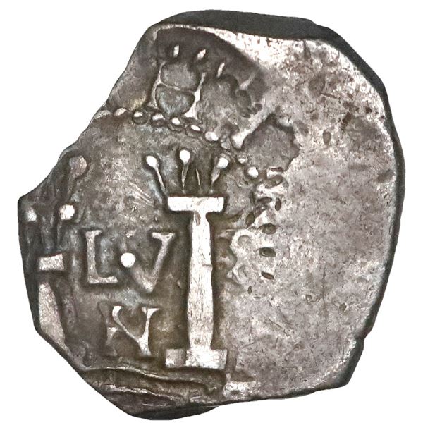 Bogota, Colombia, cob 1 real, Philip IV, assayer not visible (R ), motto as P-LV-S, NGC XF 40.