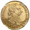 Image 1 : Bogota, Colombia, gold bust 2 escudos, Charles III ("rat nose" type), 1768JV, NGC AU 55.