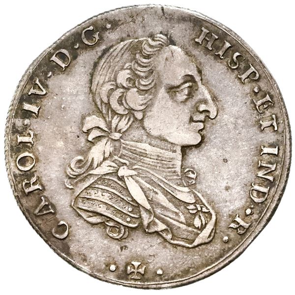 Bogota, Colombia, 4 reales proclamation medal, Charles IV (bust of Charles III), 1789, with CAICEDO,