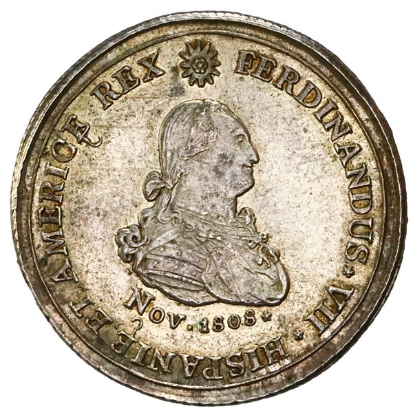 Zitara (Quibdo), Colombia, 4 reales proclamation medal, Ferdinand VII (bust of Charles IV), 1808, Jo