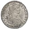 Image 1 : Bogota, Colombia, bust 2 reales, Ferdinand VII (bust of Charles IV), 1819FJ, NGC AU 58.