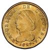 Image 1 : Bogota, Colombia, gold 8 escudos, 1827JF, NGC MS 61 ("top pop"), ex-Millennia (stated on label).