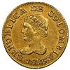 Image 1 : Bogota, Colombia, gold 1 peso, 1826/5JF, NGC AU 58.