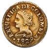Image 1 : Bogota, Colombia, gold 1 peso, 1829/7JF, very rare, NGC XF details / cleaned.