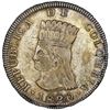 Image 1 : Bogota, Colombia, 8 reales, 1820JF, Republica de Colombia / Nueva Granada mule, rare, NGC AU 53, fin