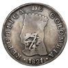 Image 1 : Bogota, Colombia, 8 reales, 1821JF, Cundinamarca, mintmark BA (no dot below A), with pomegranate cou