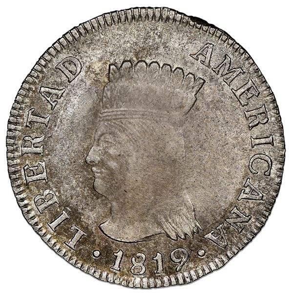 Bogota, Colombia, 2 reales, 1819JF, Nueva Granada ("Libertad Americana"), denomination in legend, ra