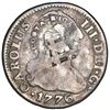 Image 1 : Costa Rica, 2 reales, female head / ceiba tree double countermark (Type III, 1845) on a Cuba (Trinid