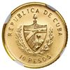 Image 2 : Cuba, gold piefort 10 pesos, 1988, Jose Marti, very rare, NGC MS 68, ex-Rudman.