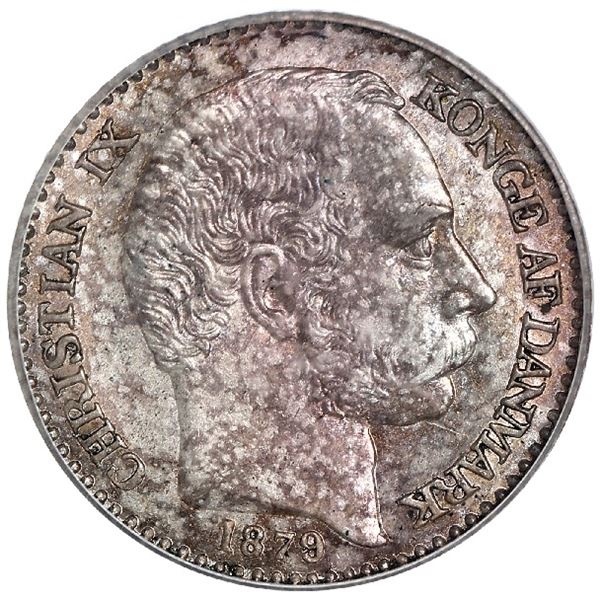 Danish West Indies, 5 cents, Christian IX, 1879, PCGS MS64, finest known in PCGS census.