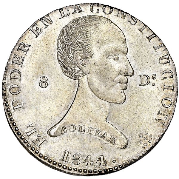 Quito, Ecuador, 4 reales, 1844MV-A, NGC MS 65, finest known in NGC census, ex-Lissner.