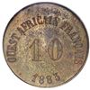 Image 2 : French West Africa (struck at the Paris mint), brass token 10 units (50 francs), 1883, rare, PCGS MS