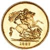 Image 2 : Great Britain (London, England), gold 5 pounds, Victoria (jubilee bust), 1887.