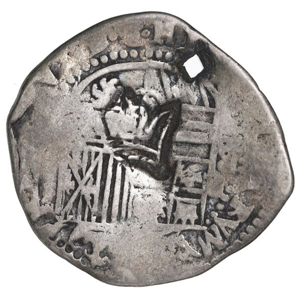 Guatemala, 2 reales "moclon," crown countermark (Type B, 1662) on shield side of a Potosi, Bolivia, 