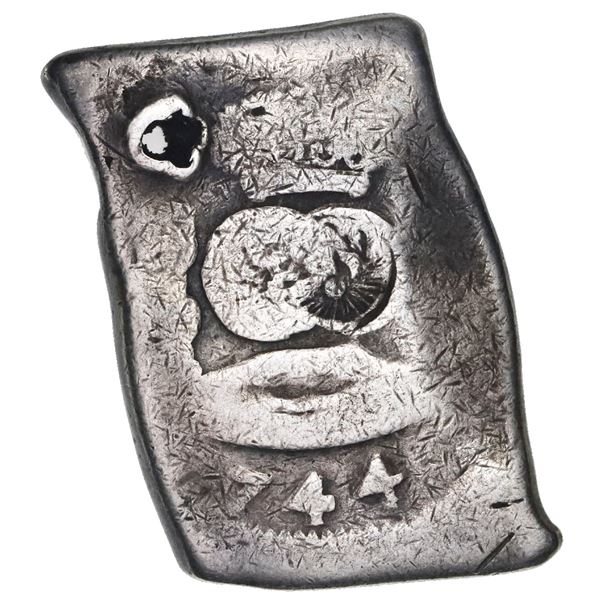 Guatemala, cob 8 reales, (1)744(J), rare, with sun-over-mountains countermark (Type II, 1839) on pil