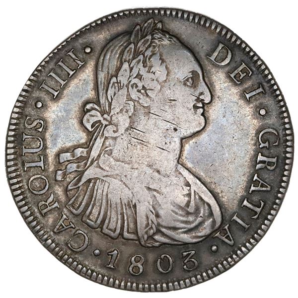 Guatemala, bust 8 reales, Charles IV, 1803M, NGC VF 35.